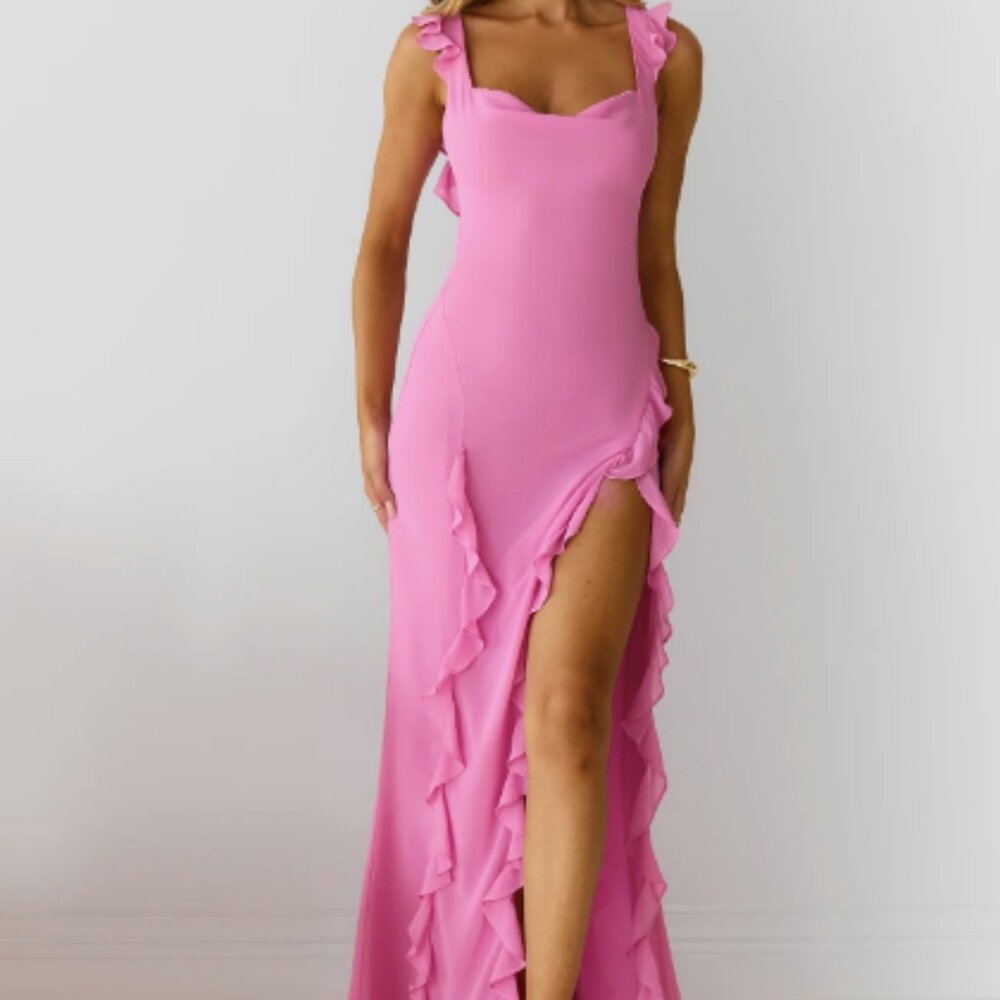 Hello Molly - All Night Affair Maxi Dress Pink - M